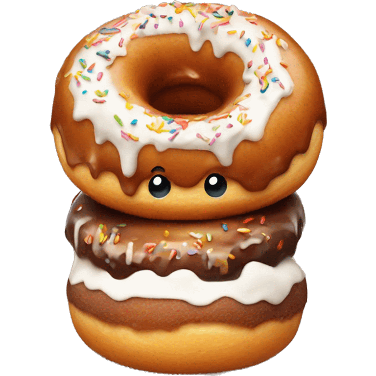 donut eatng a pudding emoji