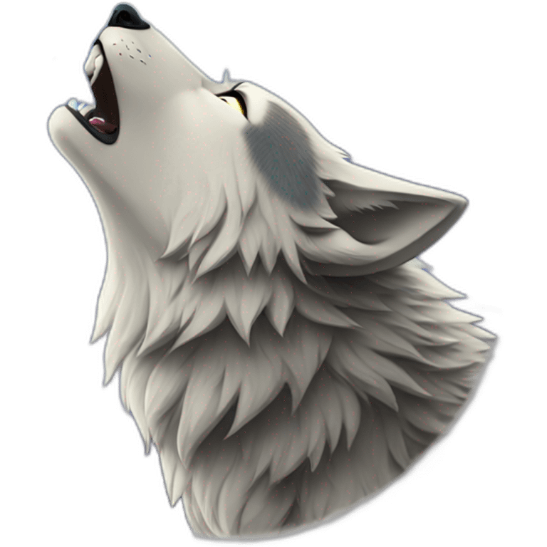 2 wolf howling to the moon emoji