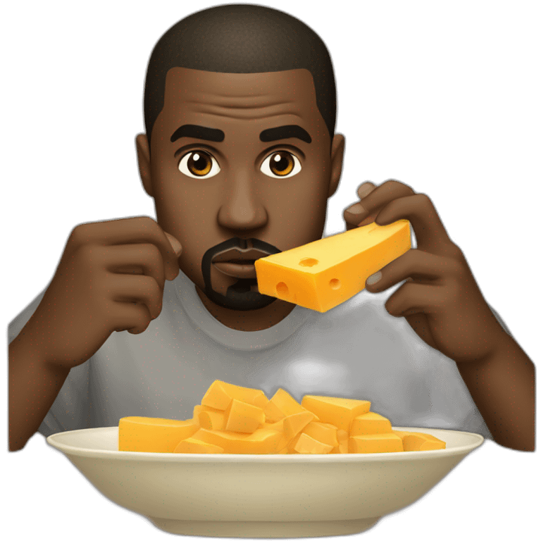 kanye west eating cheddar emoji