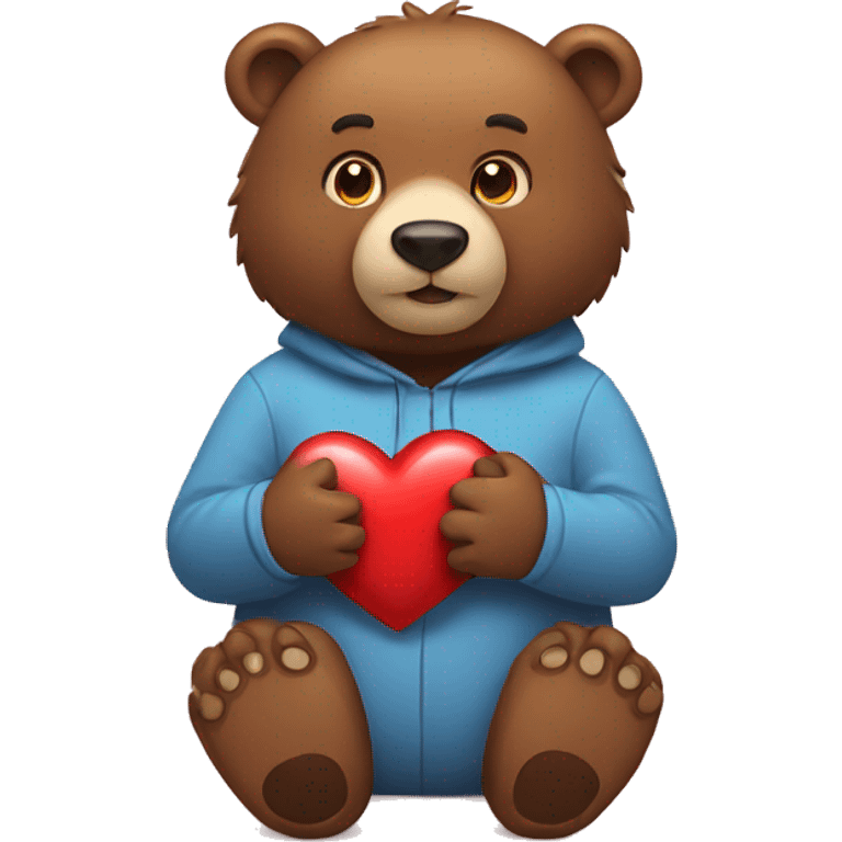 Bear giving heart emoji