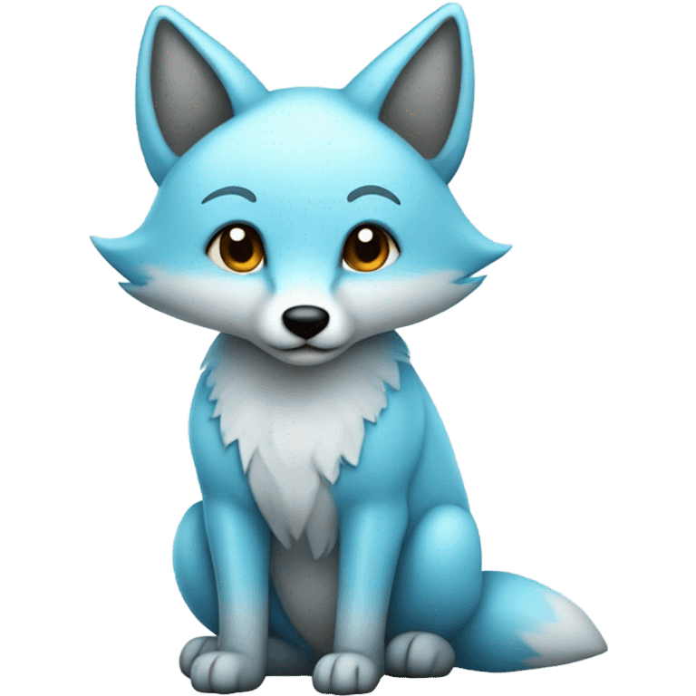 cute light blue fox emoji