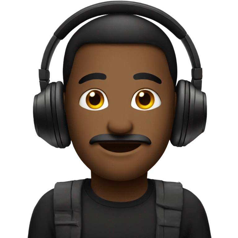 black big headphones emoji