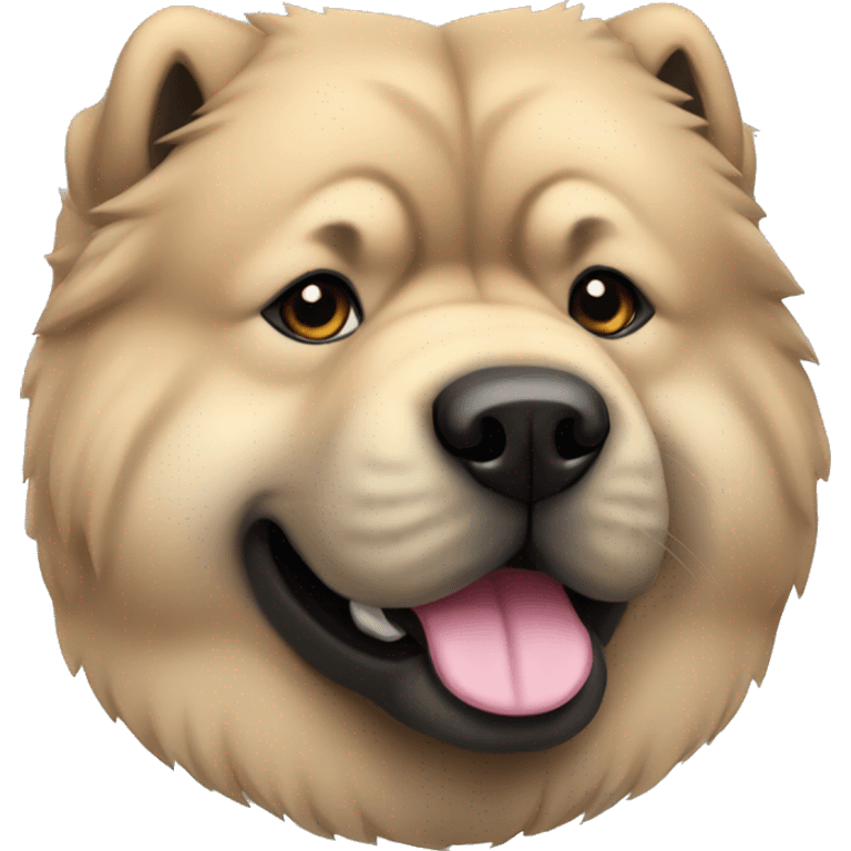 Beige grey chow-chow black muzzle emoji