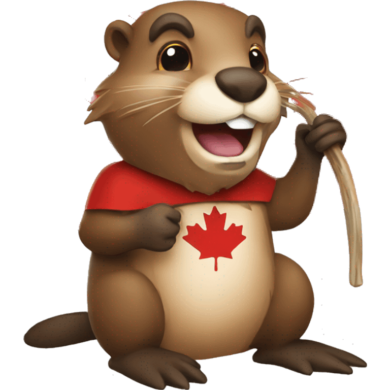 beaver canadian flag  emoji