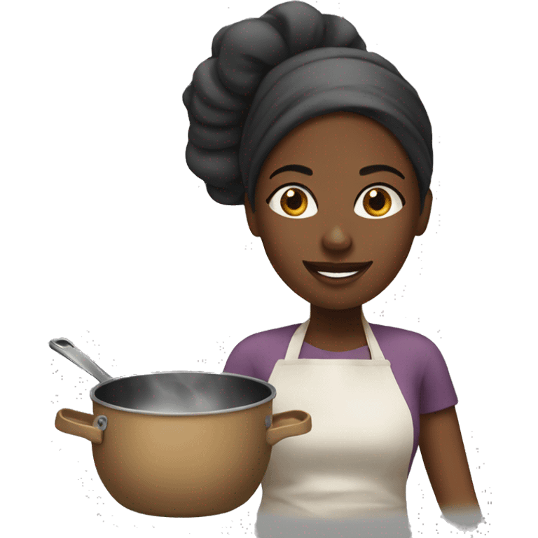 Black woman cooking emoji