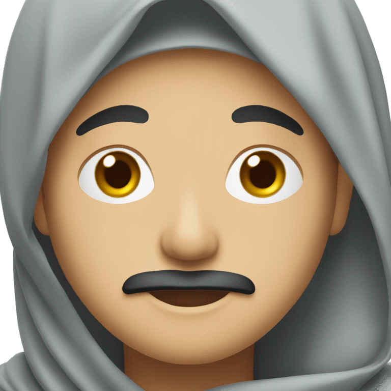 white men with mustache wearing hijab  emoji