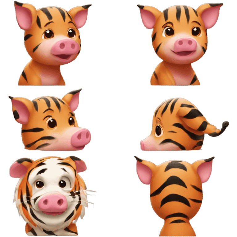 A piglet with a tiger cap emoji