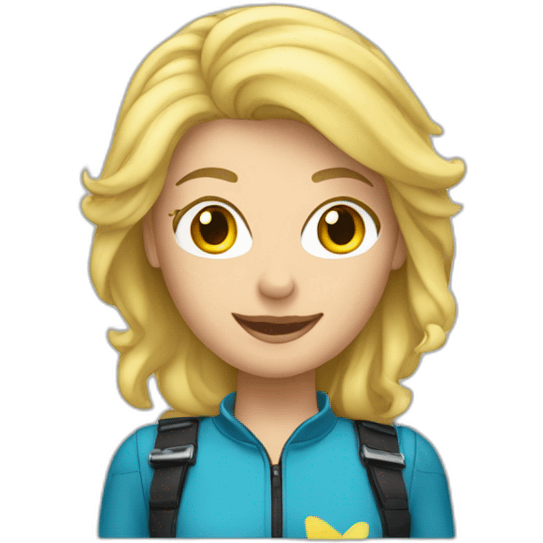 caucasian blonde female skydiver emoji