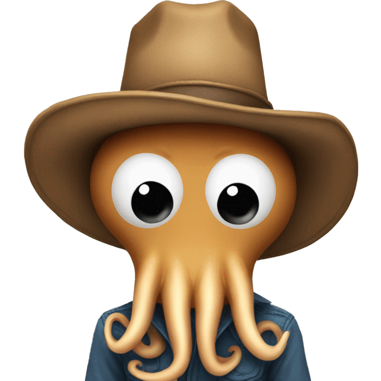 Sad Squid in cowboy hat emoji