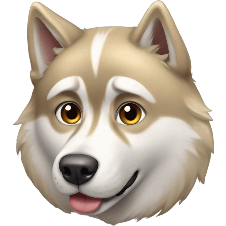 Husky, golden beige that makes the LOUp emoji