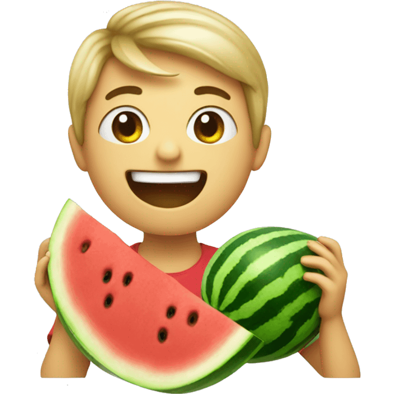 emoji eating watermelon emoji