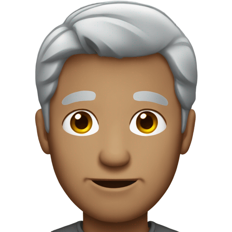 Gray man with gray hair emoji