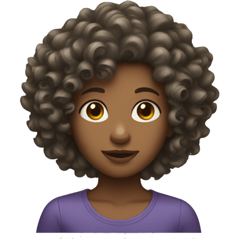 Girl with curly hair  emoji