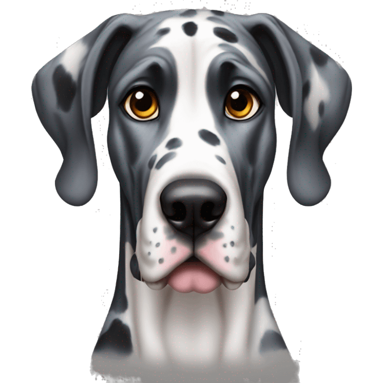 Harlequin Great dane with blue eyes emoji