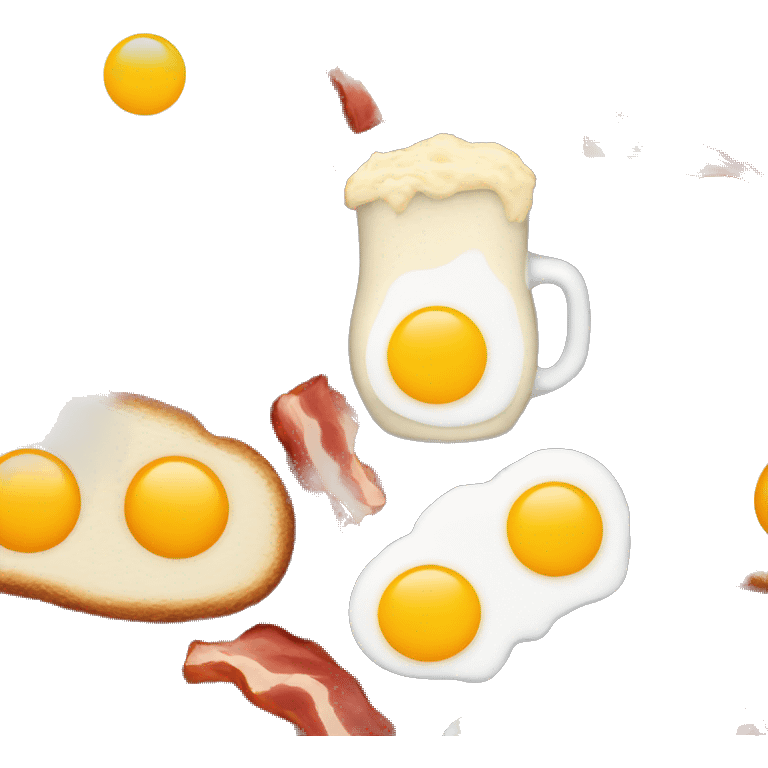 beer bottle and eggs and bacon breakfast emoji