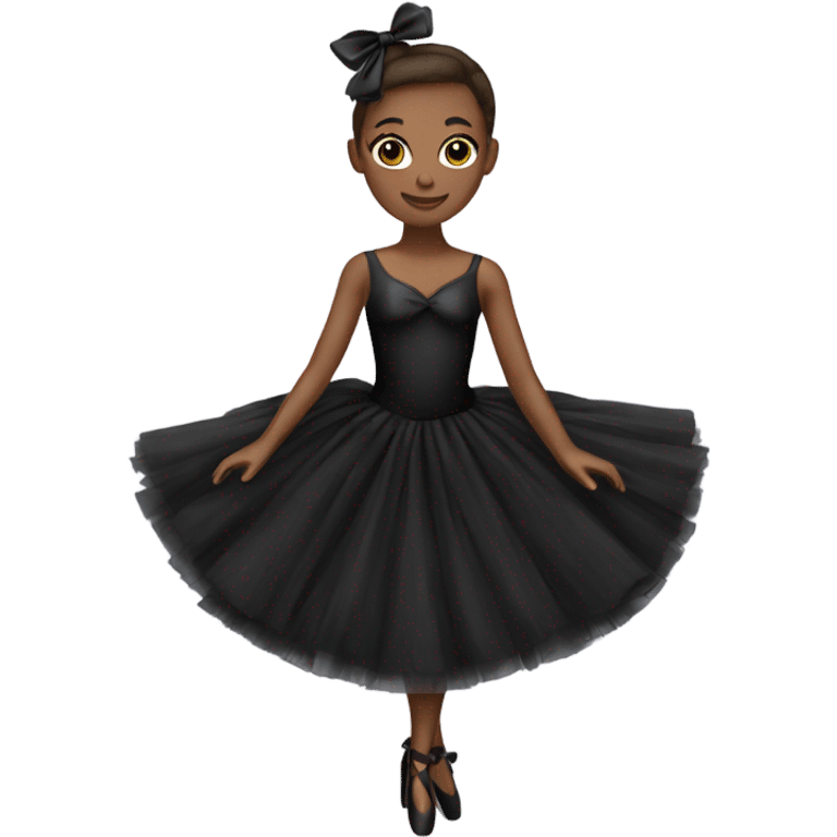 black Ballerina dress black bow emoji