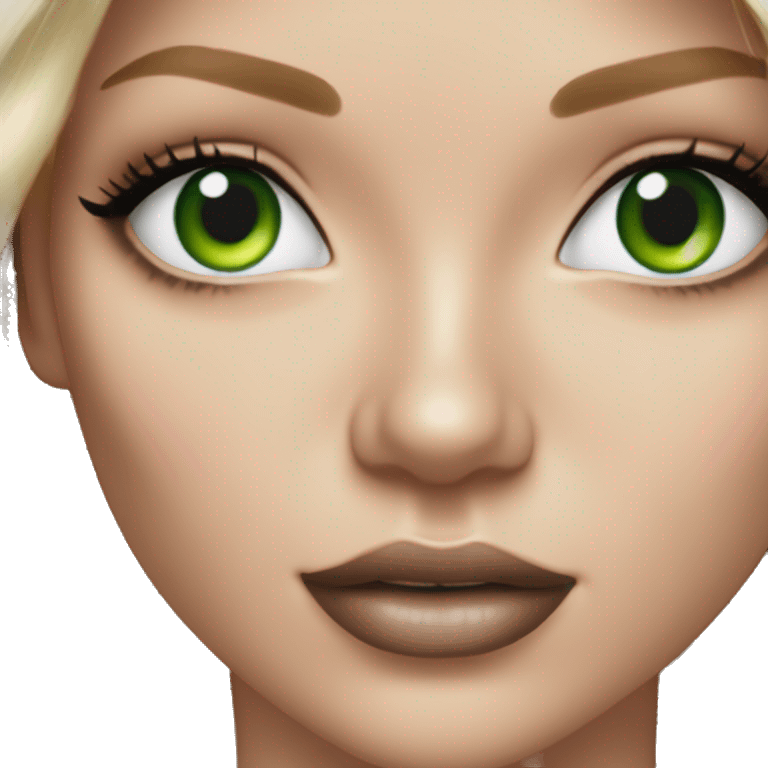 Realistic victoria secret model blonde green eyes  emoji