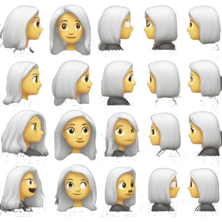 Frau: Weißes Haar - im Profil von der seite emoji