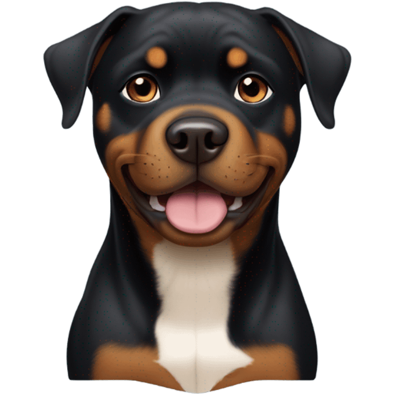 Black Rottweiler pitbull mix with small brown eyebrows emoji