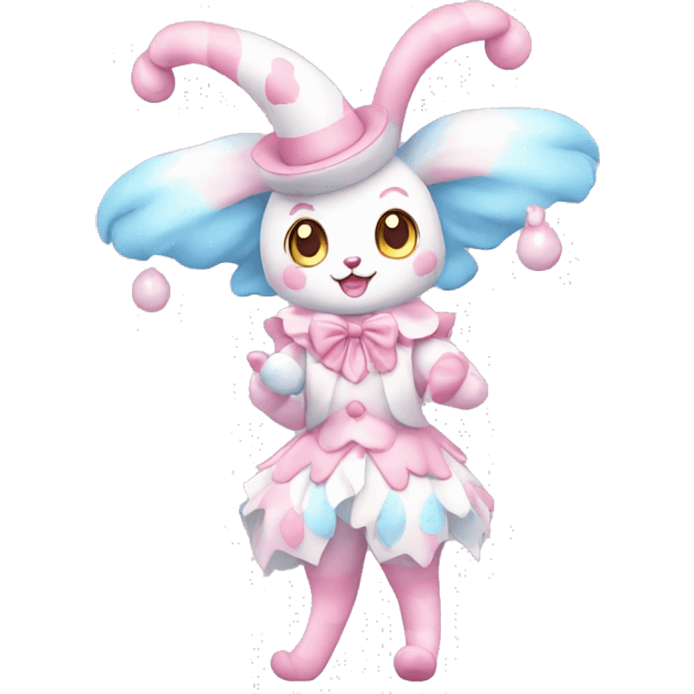 Kawaii Pastel Clown Sylveon Full Body emoji