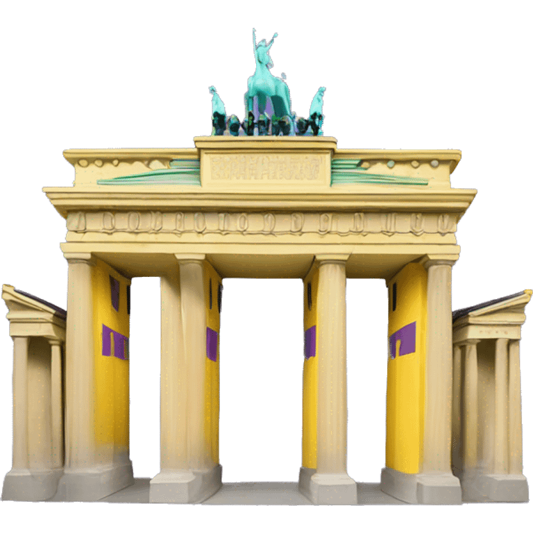 Purple and yellow brandenburg gate emoji