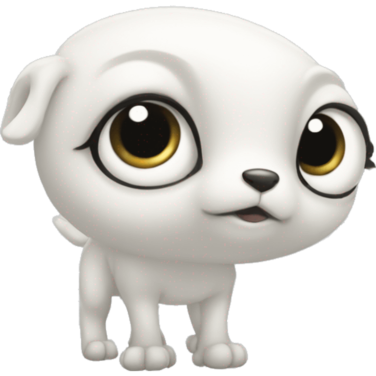 White large eyes creaturr four legs white skin emoji