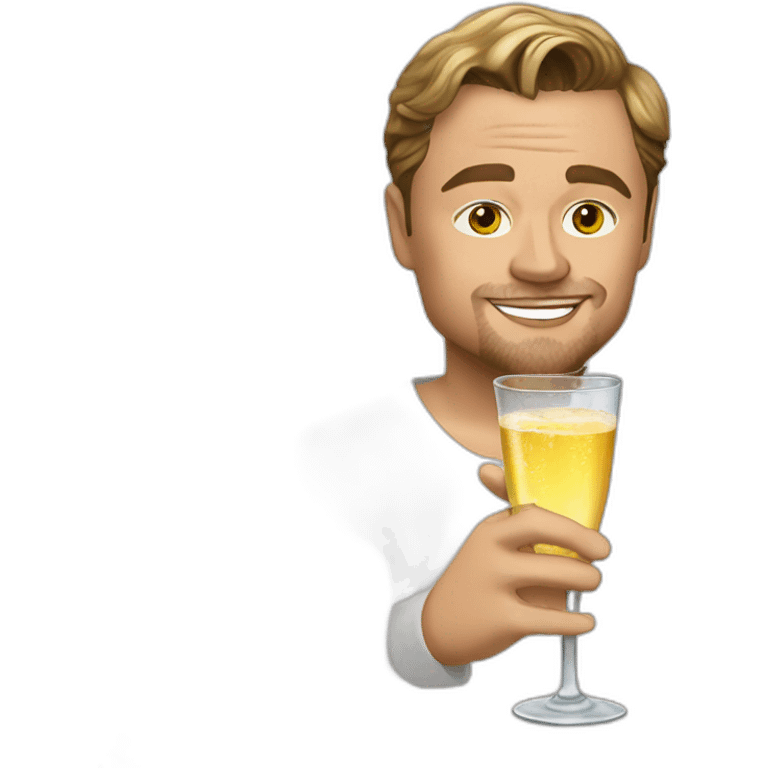 Dicaprio drink champagne emoji