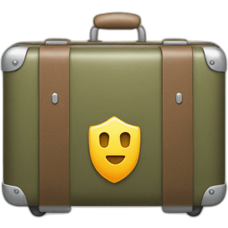 ios emoji style icon luggage with shield  tick mark emoji