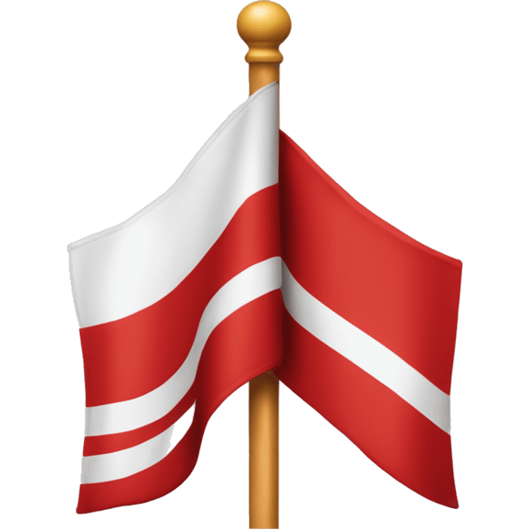 Red flag with left top corner to right bottom corner, diagonal white stripe, lying flag as a rectangle only - no other images emoji