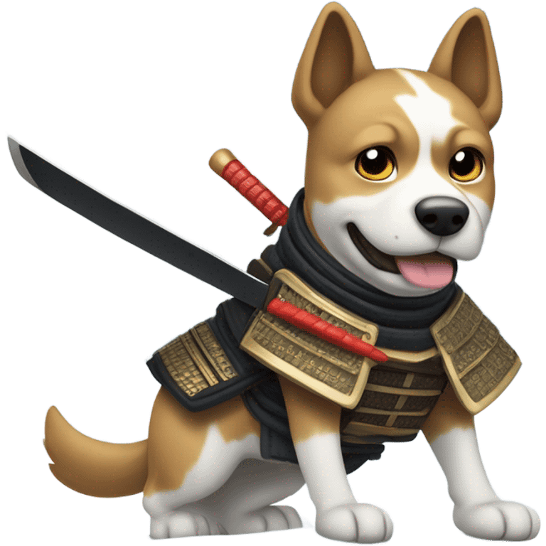  dog in samurai clothes skiing  emoji