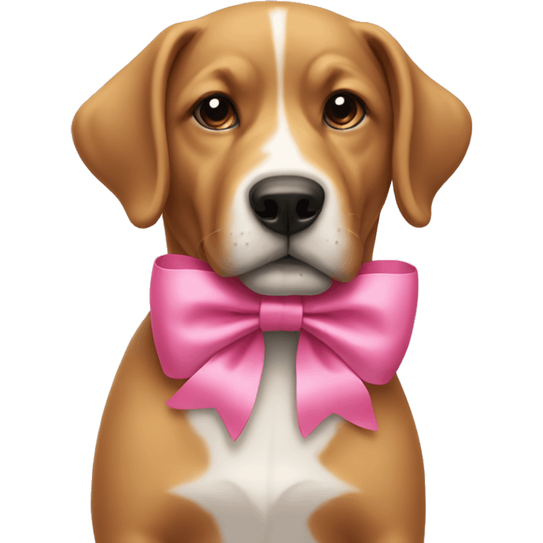 Dog with a pink bow emoji