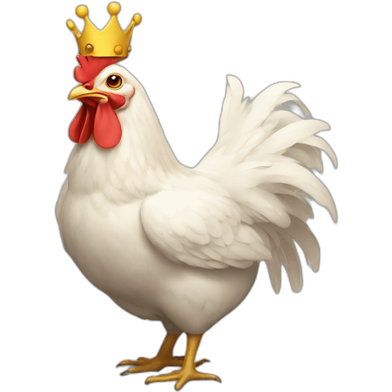 Chicken with crown emoji