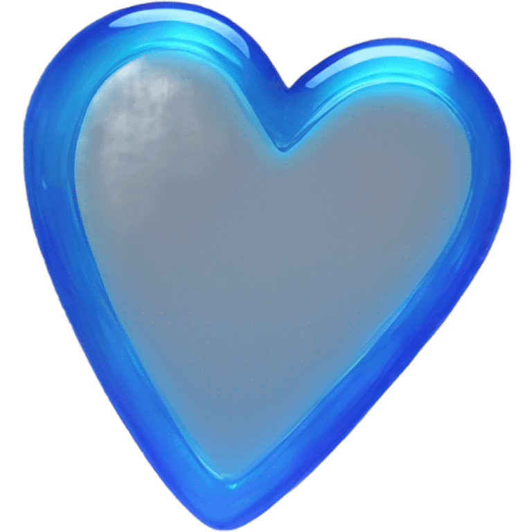 Neon glass blue heart  emoji