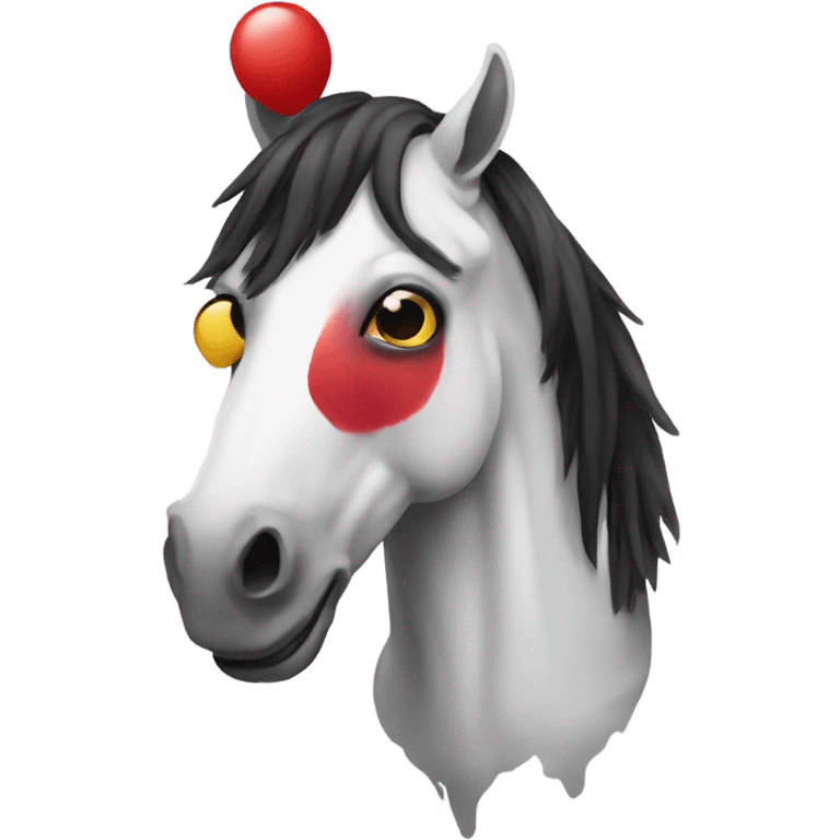 Horse with clown makeup emoji