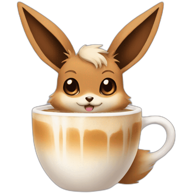 Eevee with a latte emoji