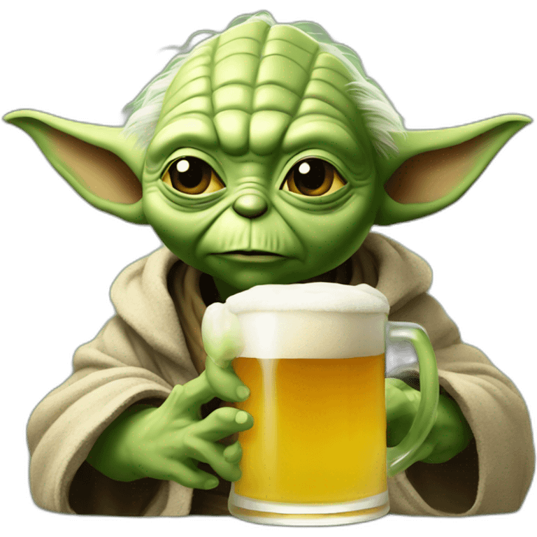 Yoda drink a beer emoji