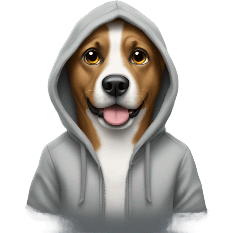 Dog wearing hoodie emoji