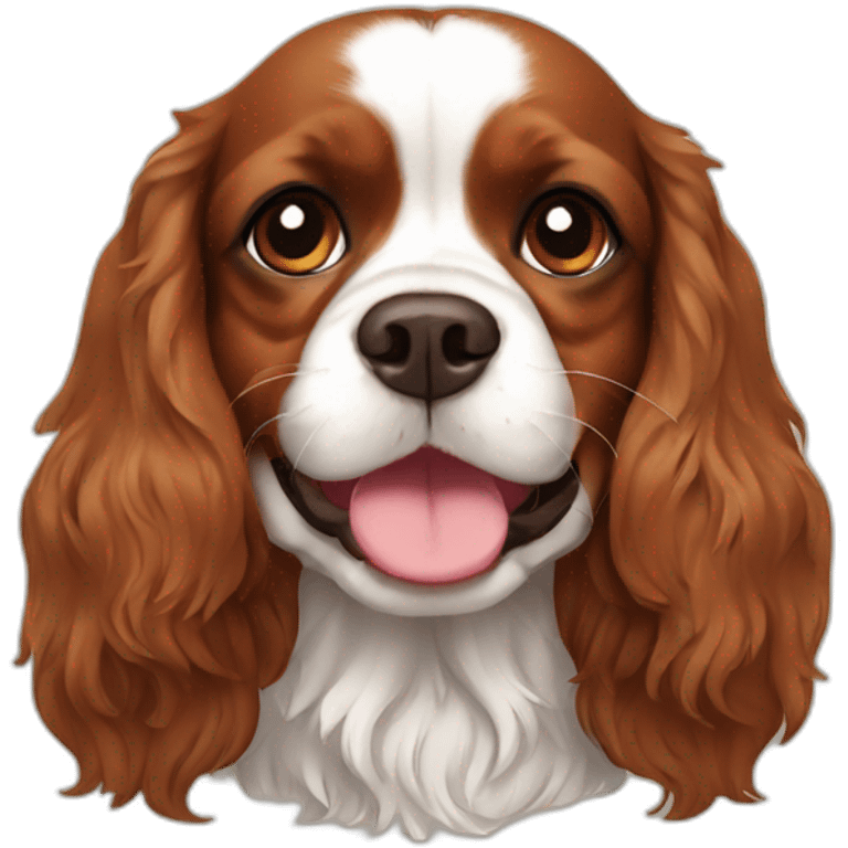 Happy brown King Charles spaniel emoji