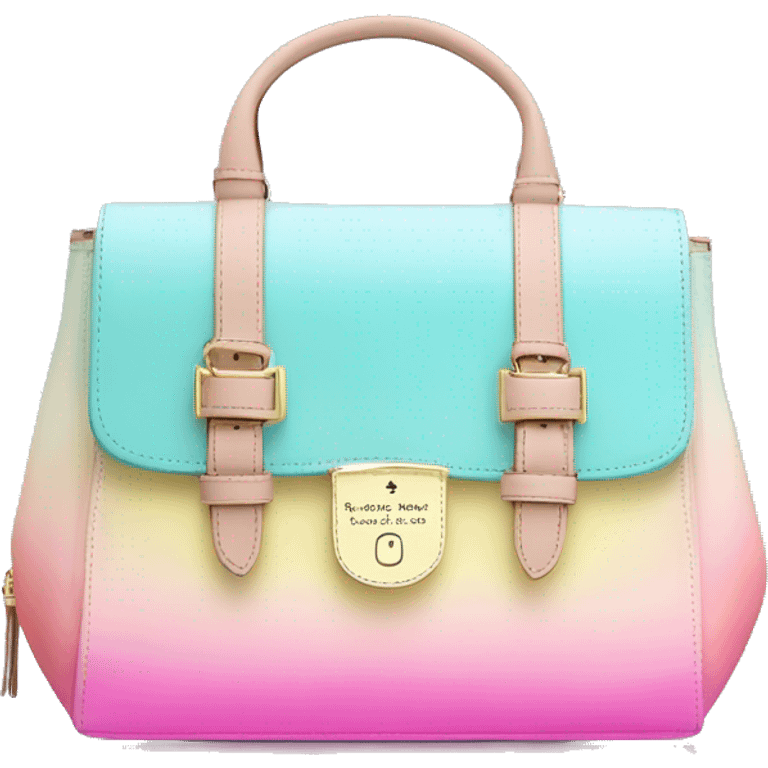 Realistic pastel ombre Kate Spade satchel purse Isolated.  emoji