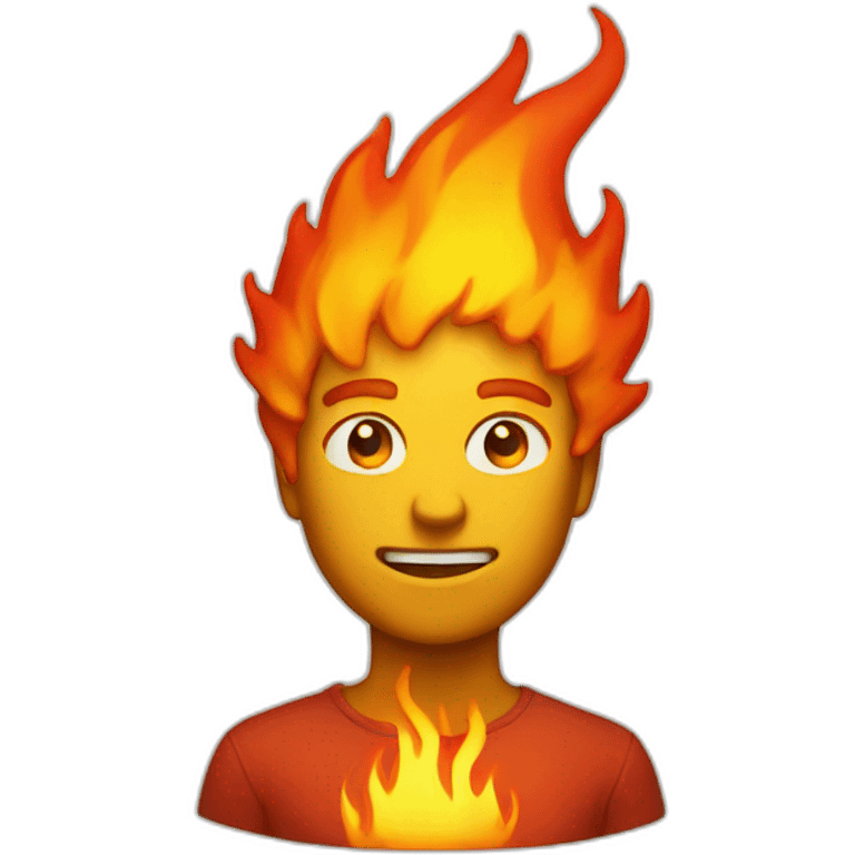 Guy with fire head emoji