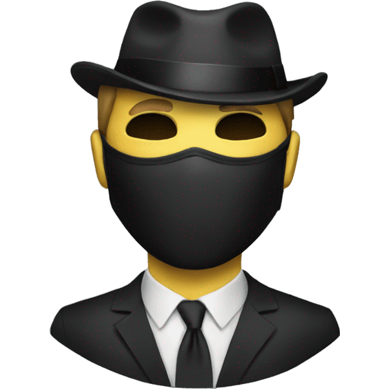 masked man in formal suit emoji