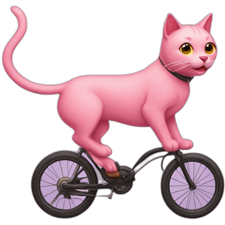 cat riding a pink dog emoji