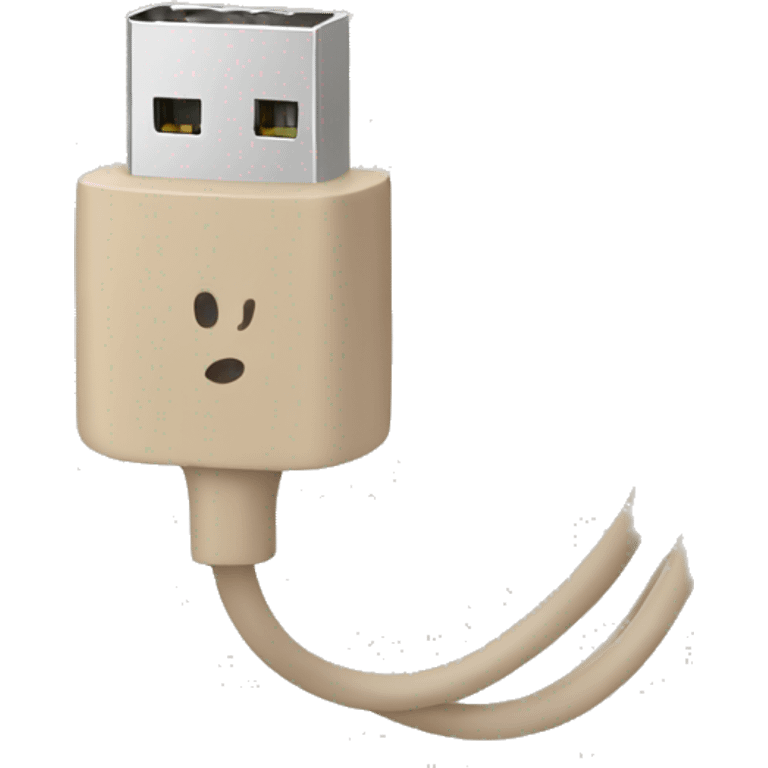 Beige usb cable emoji