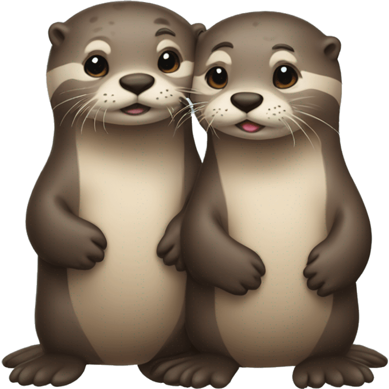 Two otters in love emoji