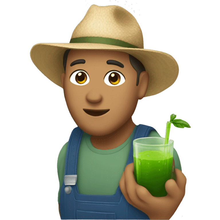 farmer with green juice emoji