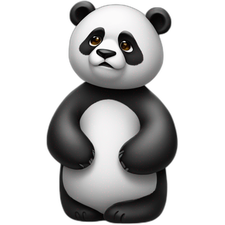 Panda noir triste emoji