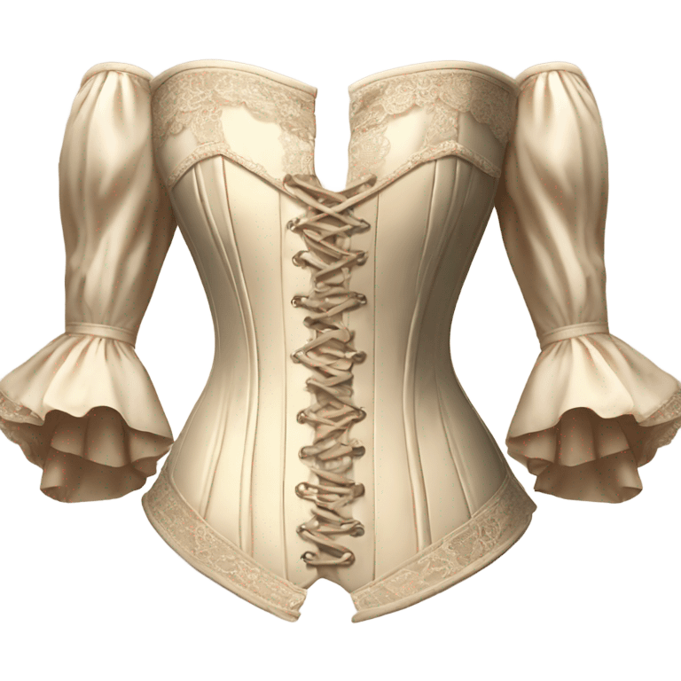 vintage rococo light beige corset with sleeves  emoji