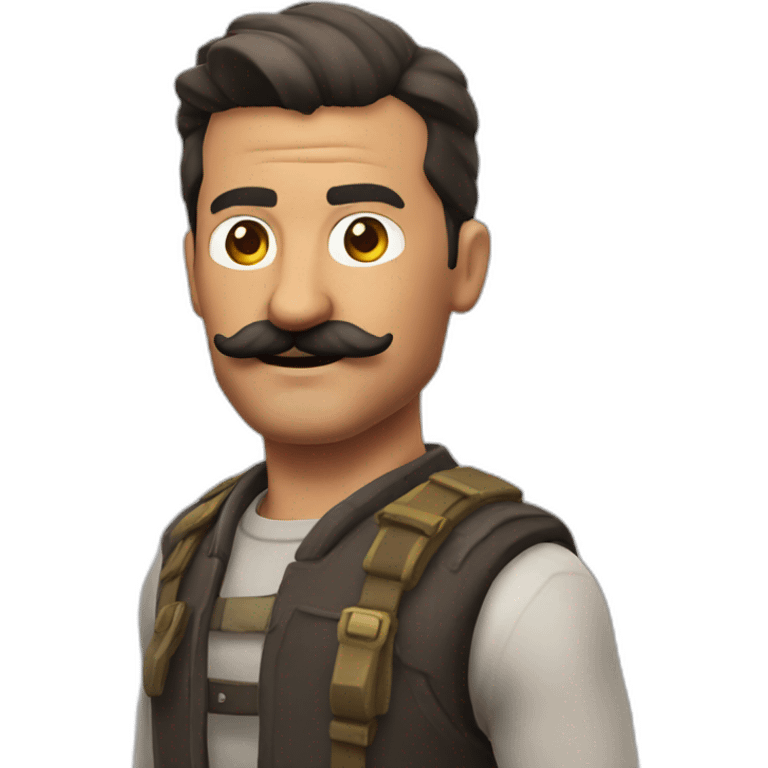 turkish man with mustache as a fortnite skin emoji