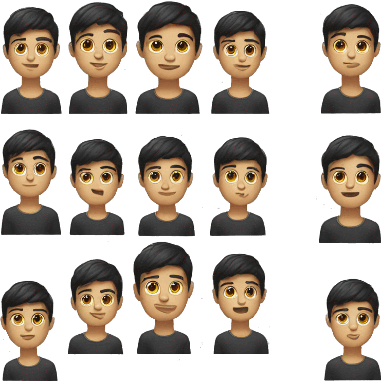 AI Emojis boy with black hair emoji