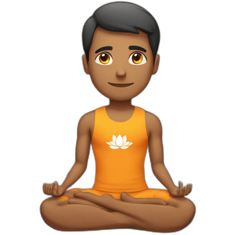  Indian male Athlete with abs doing meditation in lotus position  emoji